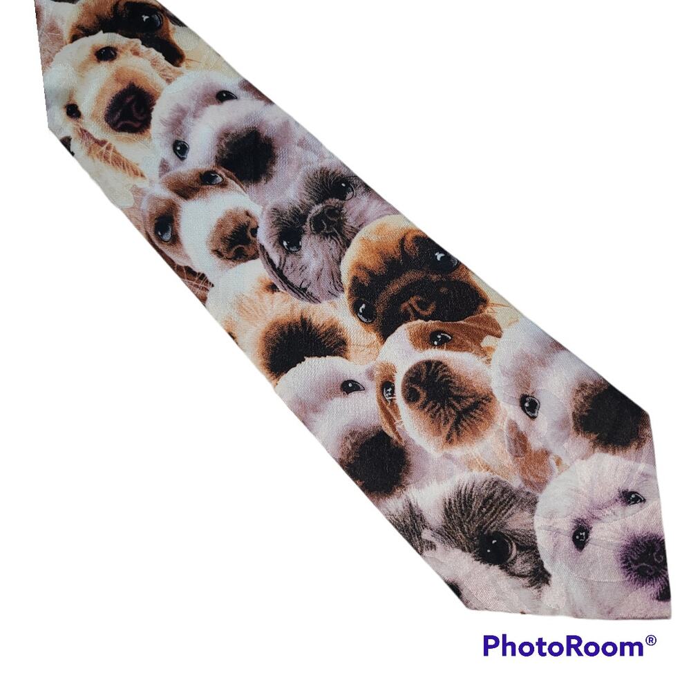 Steven Harris hand made puppy dog face snoot tie